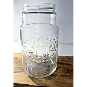 ANCHOR HOCKING Maxwell House BICENTENNIAL EAGLE 1776 Glass Jar Vintage